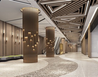 轻奢公共空间吊顶