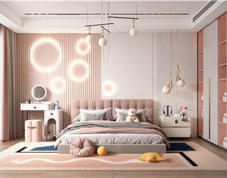 现代卧室粉色