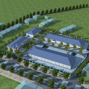 现代 厂房 厂区鸟瞰