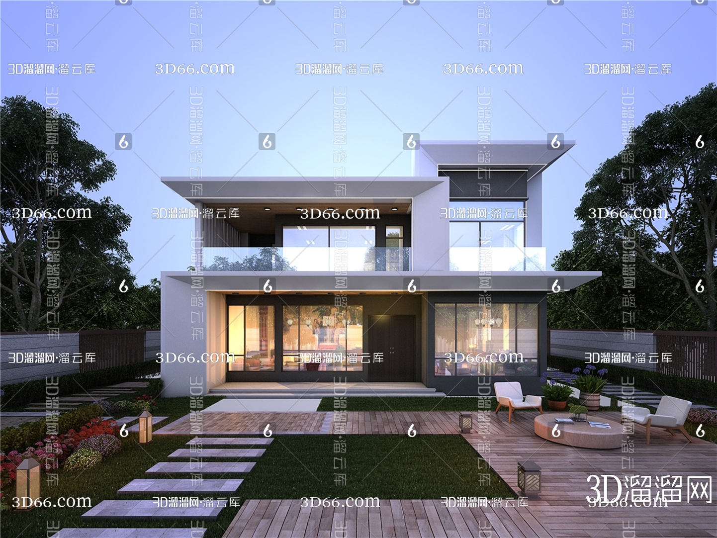 【独栋别墅3D模型下载】-独栋别墅3D模型素材下载_3D溜溜网