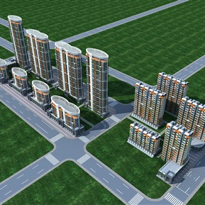 现代 鸟瞰图 住宅公寓