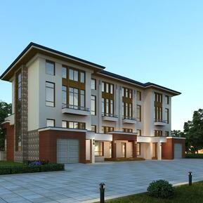 新中式 双拼别墅 别墅