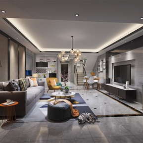 现代 客厅 客厅餐厅