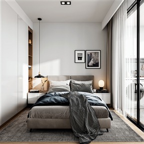 现代 卧室 主卧室