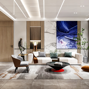 轻奢 客餐厅 客厅