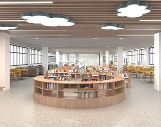 现代图书馆阅览室