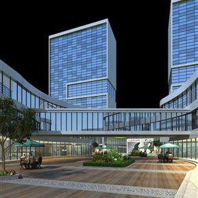 现代 商业楼 商业公寓步行街