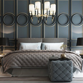 现代 双人床 床具组合