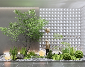 现代 景观小品 庭院植物小品
