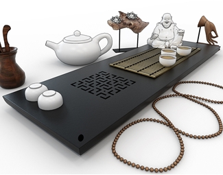新中式茶具摆设