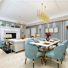 美式 客餐厅 简美