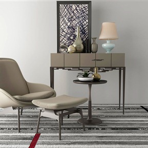 现代 休闲椅 装饰柜装饰品装饰品休闲椅组合