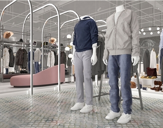 现代服装店展示台