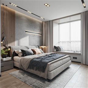 现代 卧室 主卧室