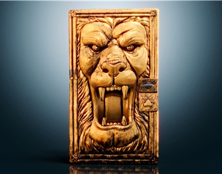 现代狮头雕刻牌