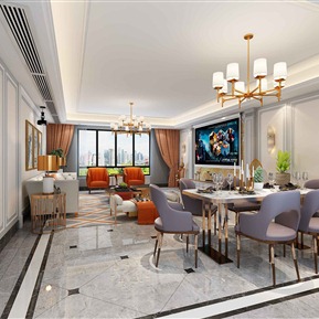 简欧 客餐厅 大平层