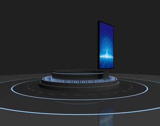 现代 滑轨屏 弧形落地式滑轨屏