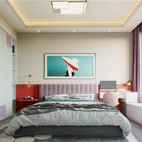 现代 卧室 女儿房