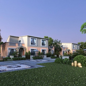 简欧 独栋别墅 别墅景观