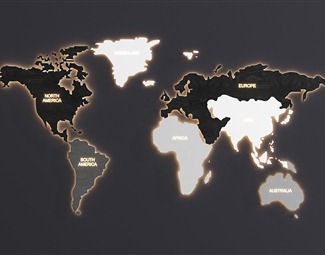 现代发光世界地图