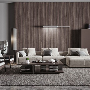 现代 沙发茶几组合 沙发茶几摆件组合