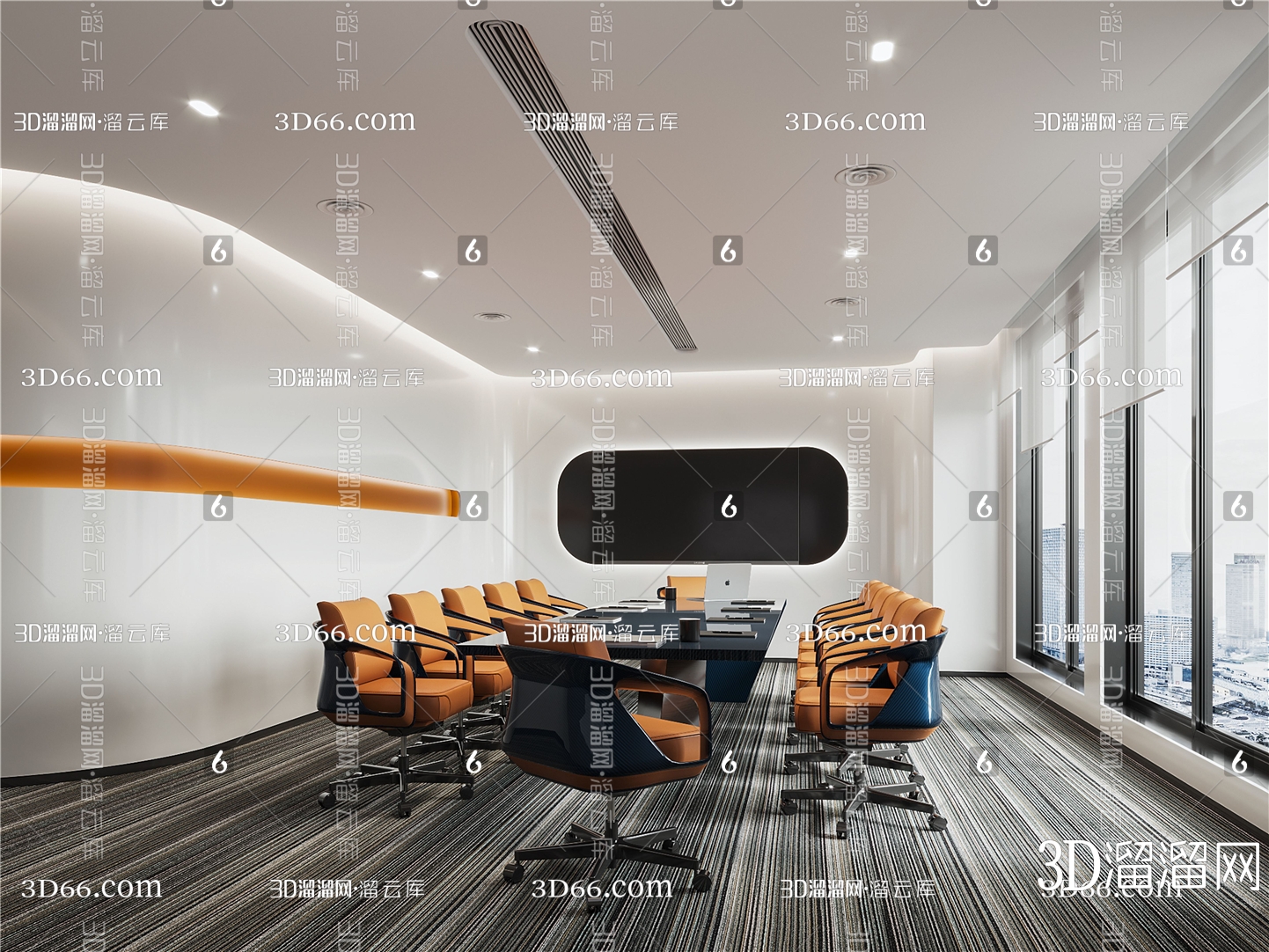 【会议室3D模型下载】-会议室3D模型素材下载_3D溜溜网