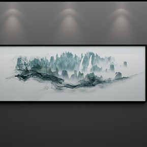 新中式 风景画 山水画 沙发背景墙装饰画