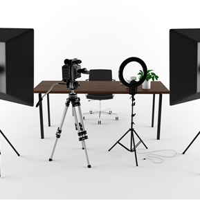 现代 办公桌椅 直播设备