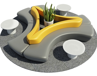 现代 公共椅 大堂沙发