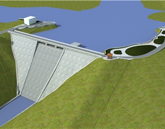 新中式清水混凝土建筑3d模型下载-3d溜溜网