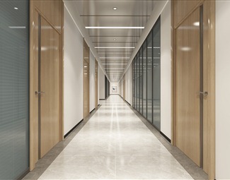 现代办公楼过道3d模型下载-3d溜溜网