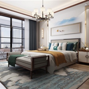 新中式 卧室 客餐厅