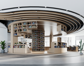 现代阅览室装修效果图