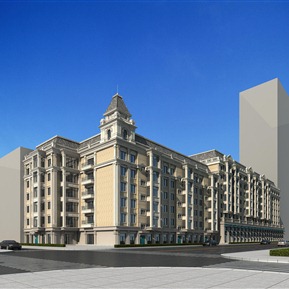 欧式 住宅区 沿街