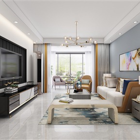 轻奢 客厅 客餐厅