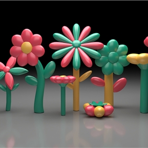 现代 美陈 花花气模