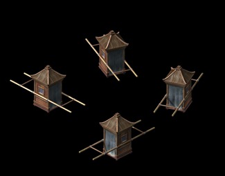 中式古风轿子3d模型下载