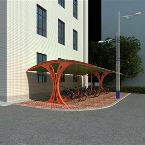 现代 车棚 自行车车棚