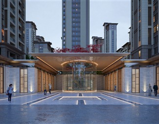 现代小区大门效果图