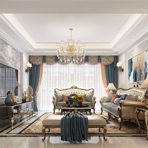 欧式 客厅 客餐厅