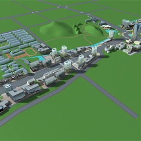 现代 鸟瞰图 商业办公鸟瞰