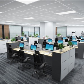 现代 公共办公区 员工区