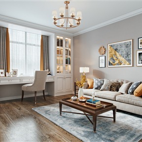 美式 书房 书房休息室