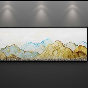 新中式 风景画 抽象水墨云雾山水祥瑞富贵