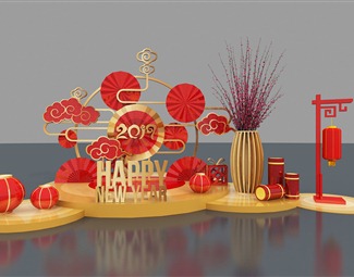 新中式 美陈 春节新年美陈