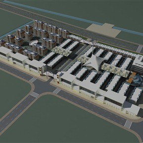 现代 鸟瞰图 商业住宅小区