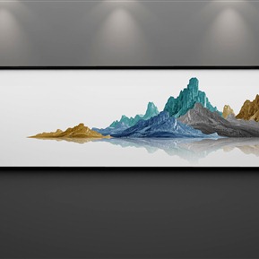 现代 风景画 家有富贵金山客厅装饰画