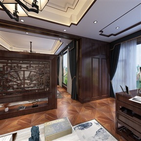 新中式 书房 起居室卧室