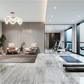 现代 娱乐室 健身活动室