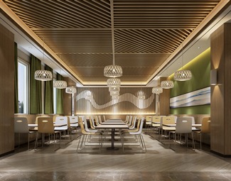 现代 餐厅 养老院餐厅区